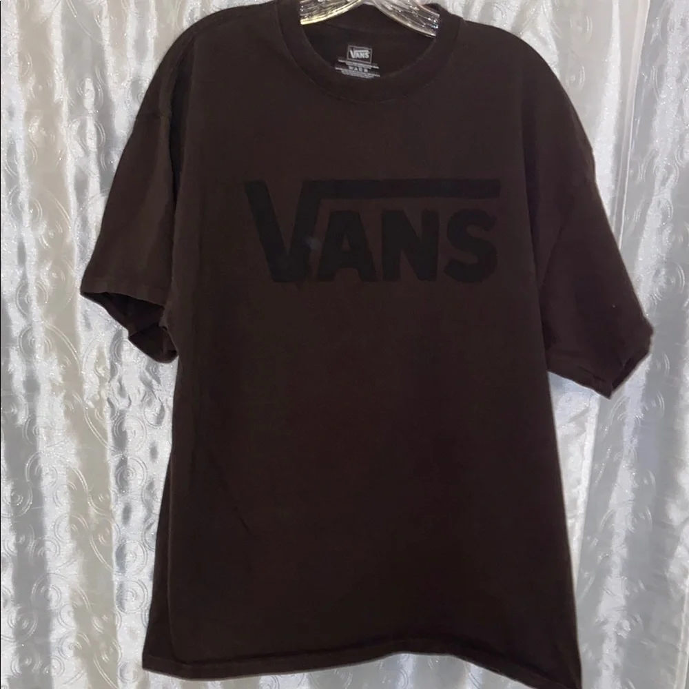 Vans Brown Short Sleeve Tee with Logo Men’s Size XL 🔥 YB5